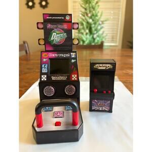 MINI Boardwalk Arcade Dane Dance Revolution Micro Video Game Cabinet & Galaga